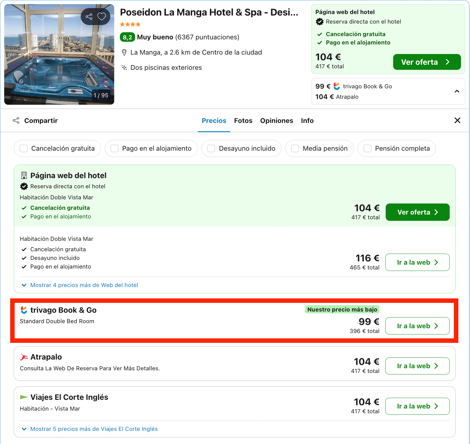 Hotel & Spa 4* en La Manga del Mar Menor diseñado solo para adultos a partir de solo 49€