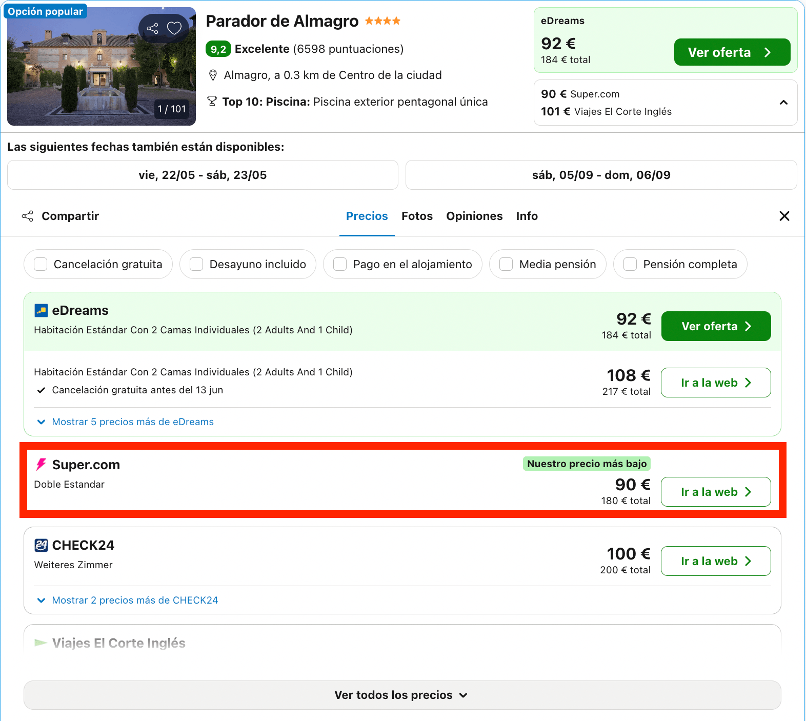 Parador en un entorno excepcional que ocupa un antiguo convento del siglo XVII a partir de 45€