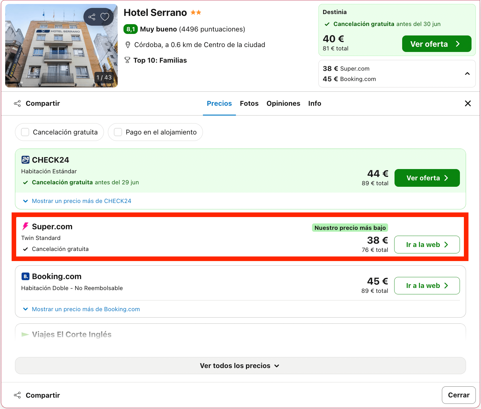 Fin de semana en un acogedor hotel en pleno centro de Córdoba a partir de 19€ p.p./noche