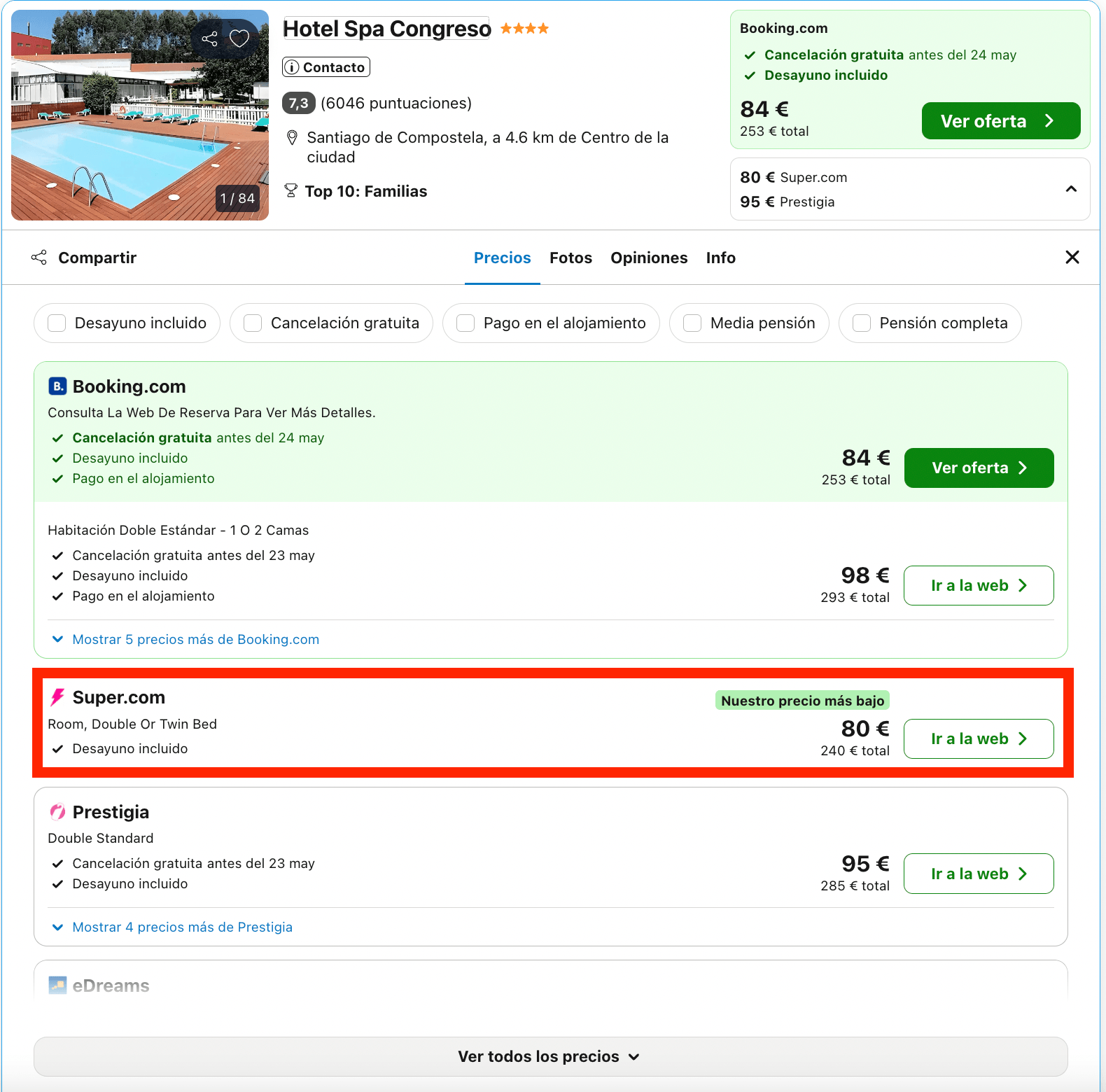 Oferta de última hora: hotel 4* en Santiago de Compostela a partir de 40€ p.p./noche