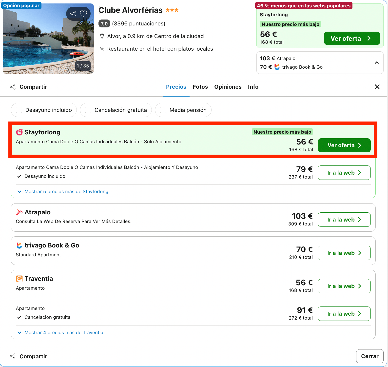 Finde en el Algarve: aparthotel con piscinas, pistas de tenis y restaurante desde 28€ p.p./noche