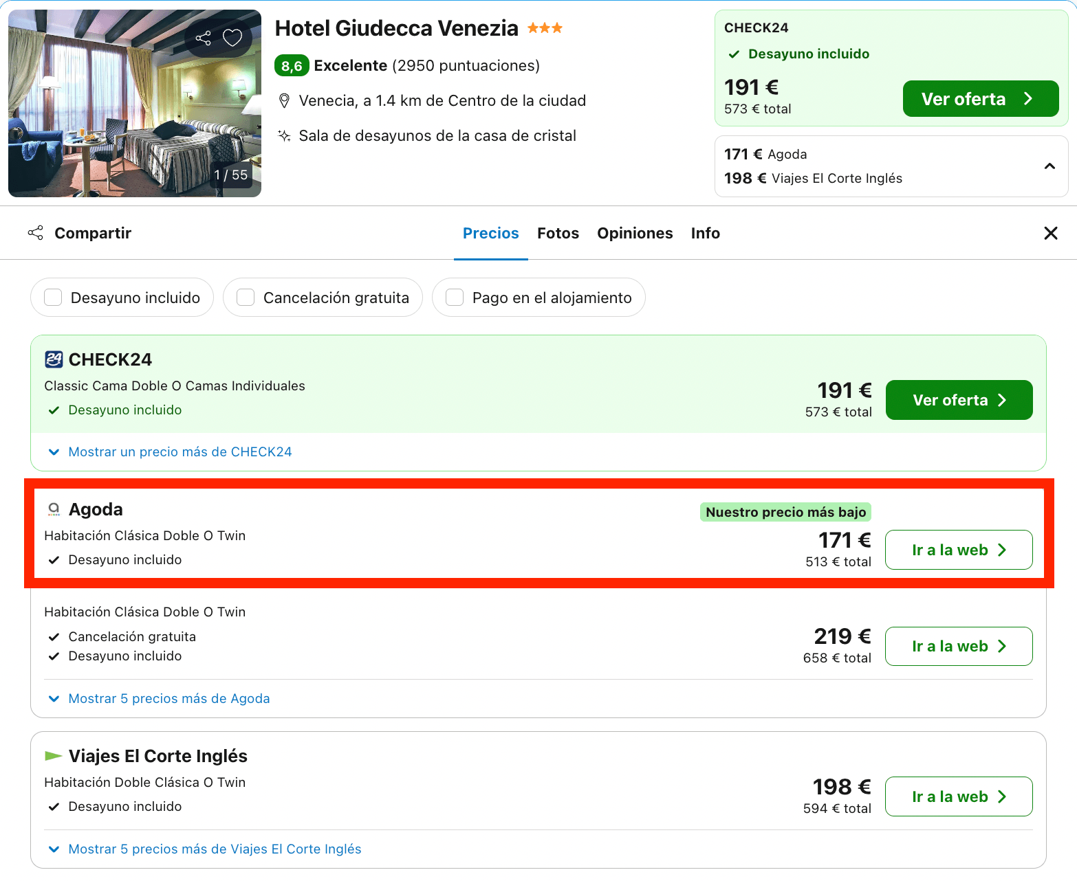 Venecia: hotel con encanto a partir de 85€ p.p./noche