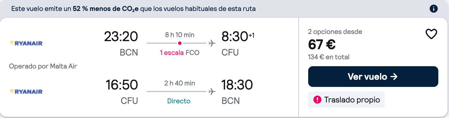 Vuelos a la isla griega de Corfú a partir de 67€