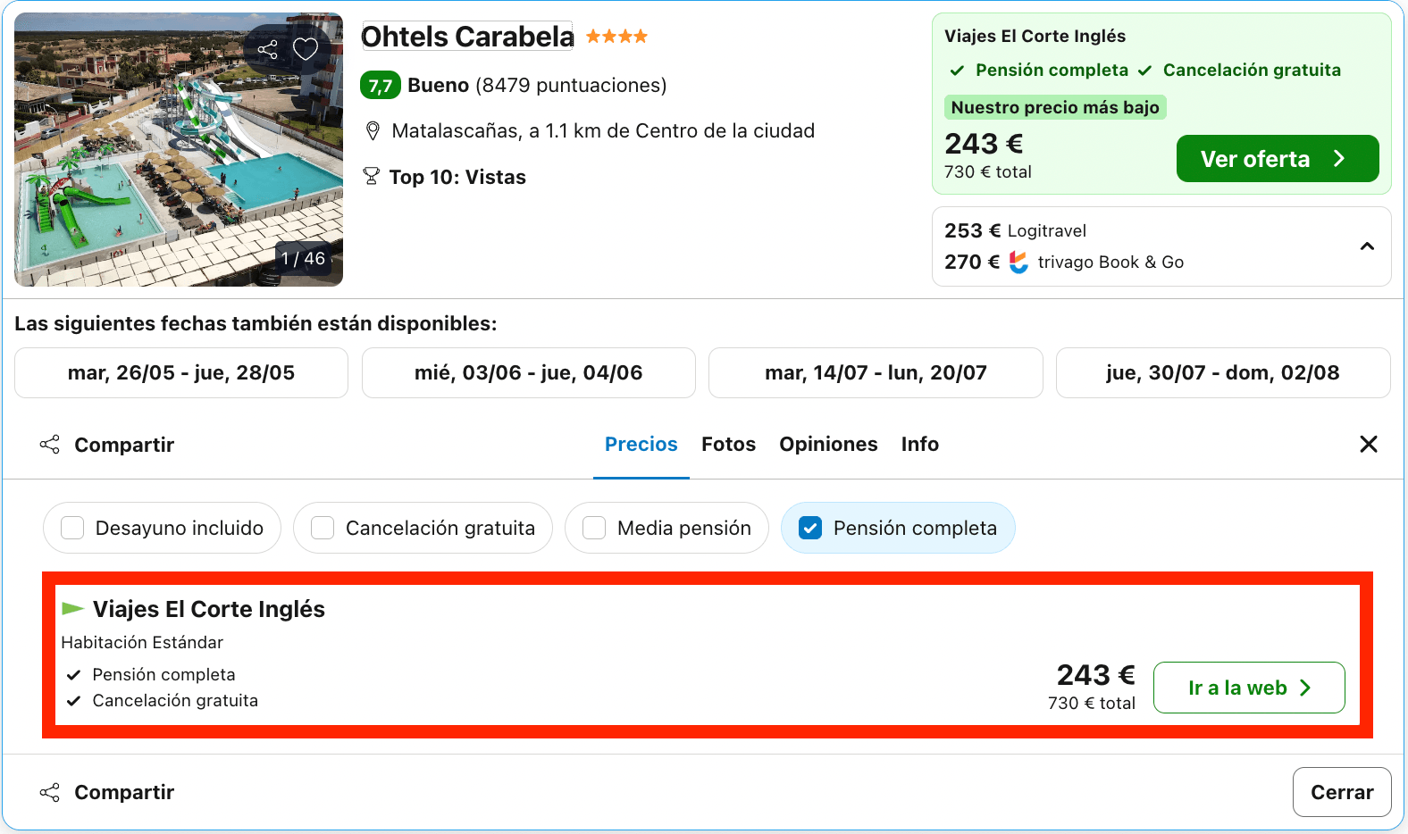 Hotel 4* con pensión completa ideal para familias en Matalascañas desde 121€
