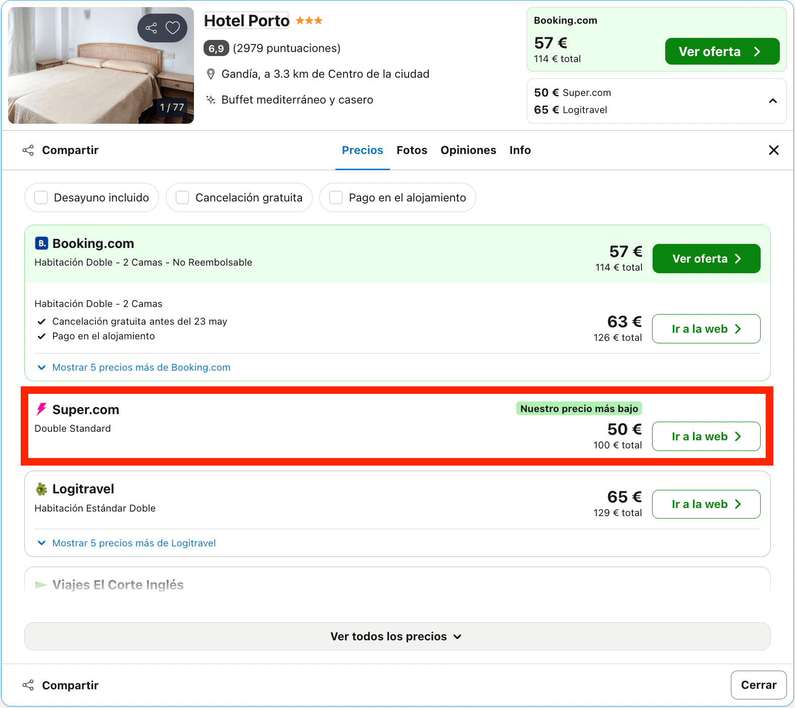Vacaciones de última hora en Gandía: hotel desde 25€