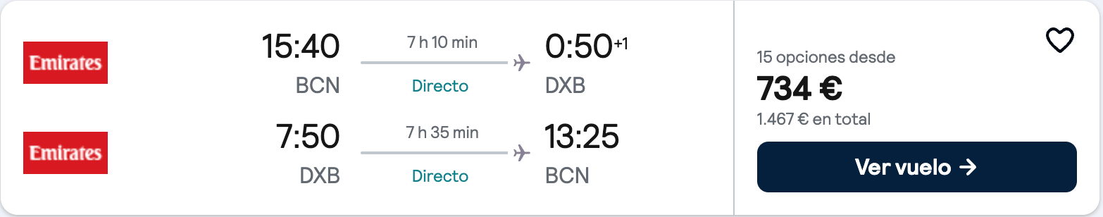 Dubái de lujo: vuelos directos con Emirates + 7 noches en un espectacular hotel 5* a partir de 854€