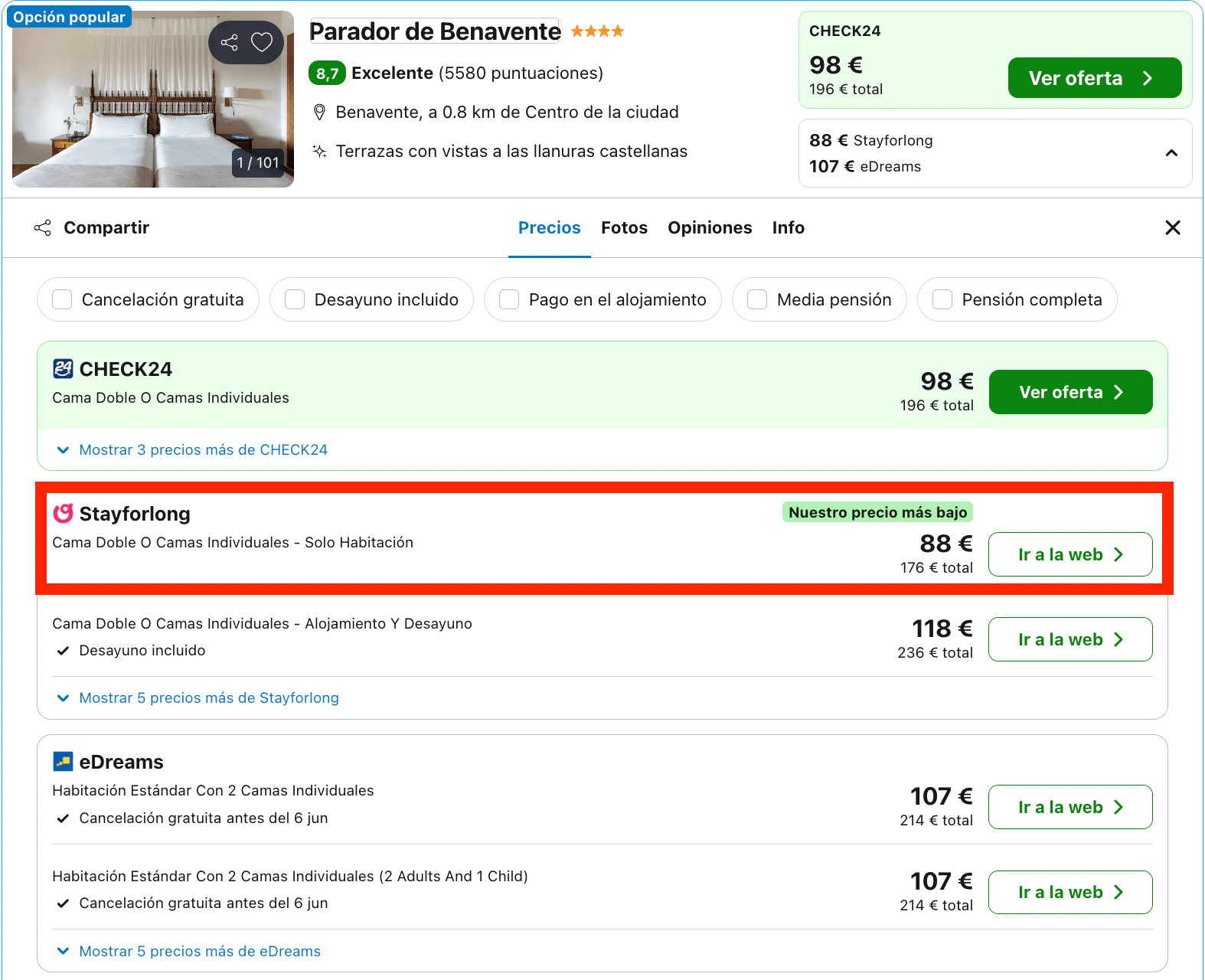 Parador emplazado en un castillo medieval del siglo XII a partir de 44€