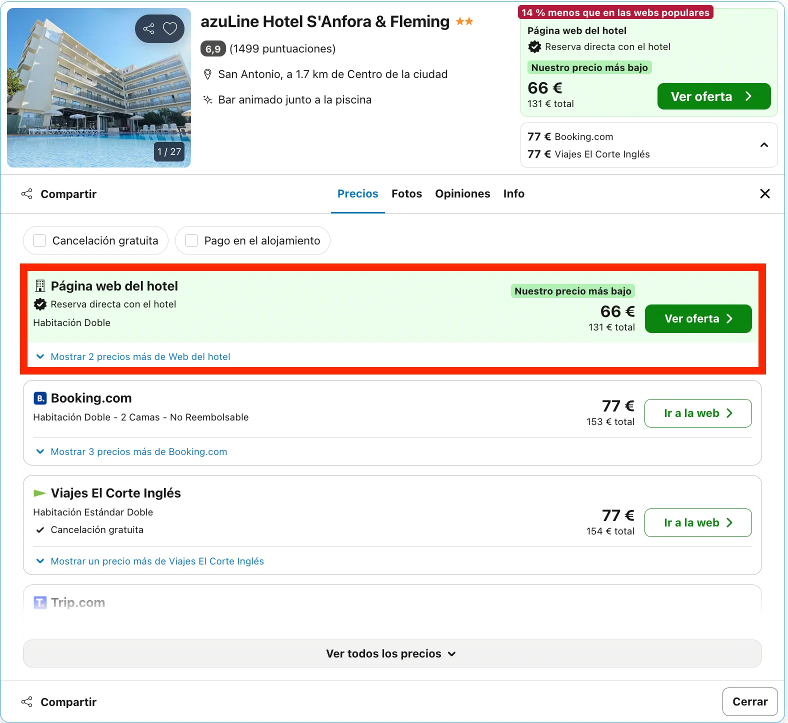 Fin de semana en Ibiza: hotel cerca de clubes de fama mundial a partir de 33€ p.p./noche