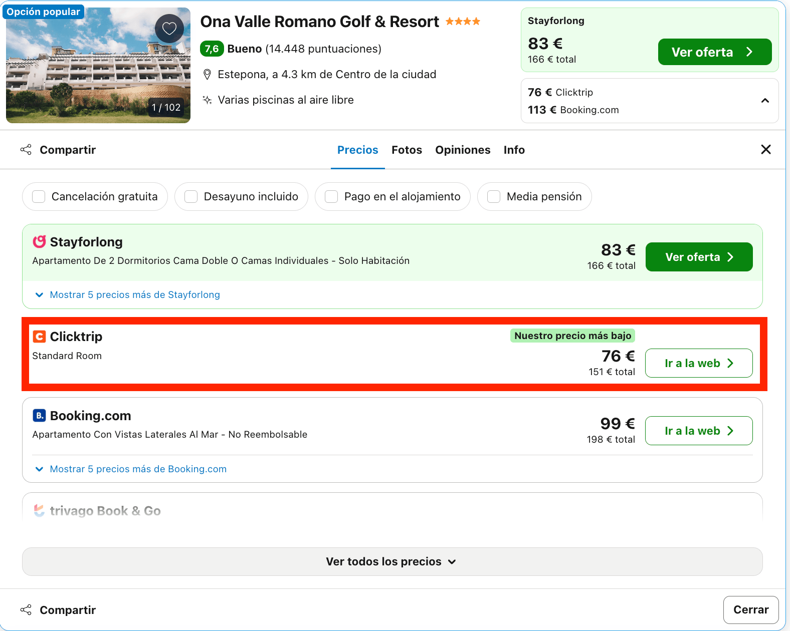 Vacaciones de última hora en Estepona: hotel de lujo desde 38€ p.p./noche