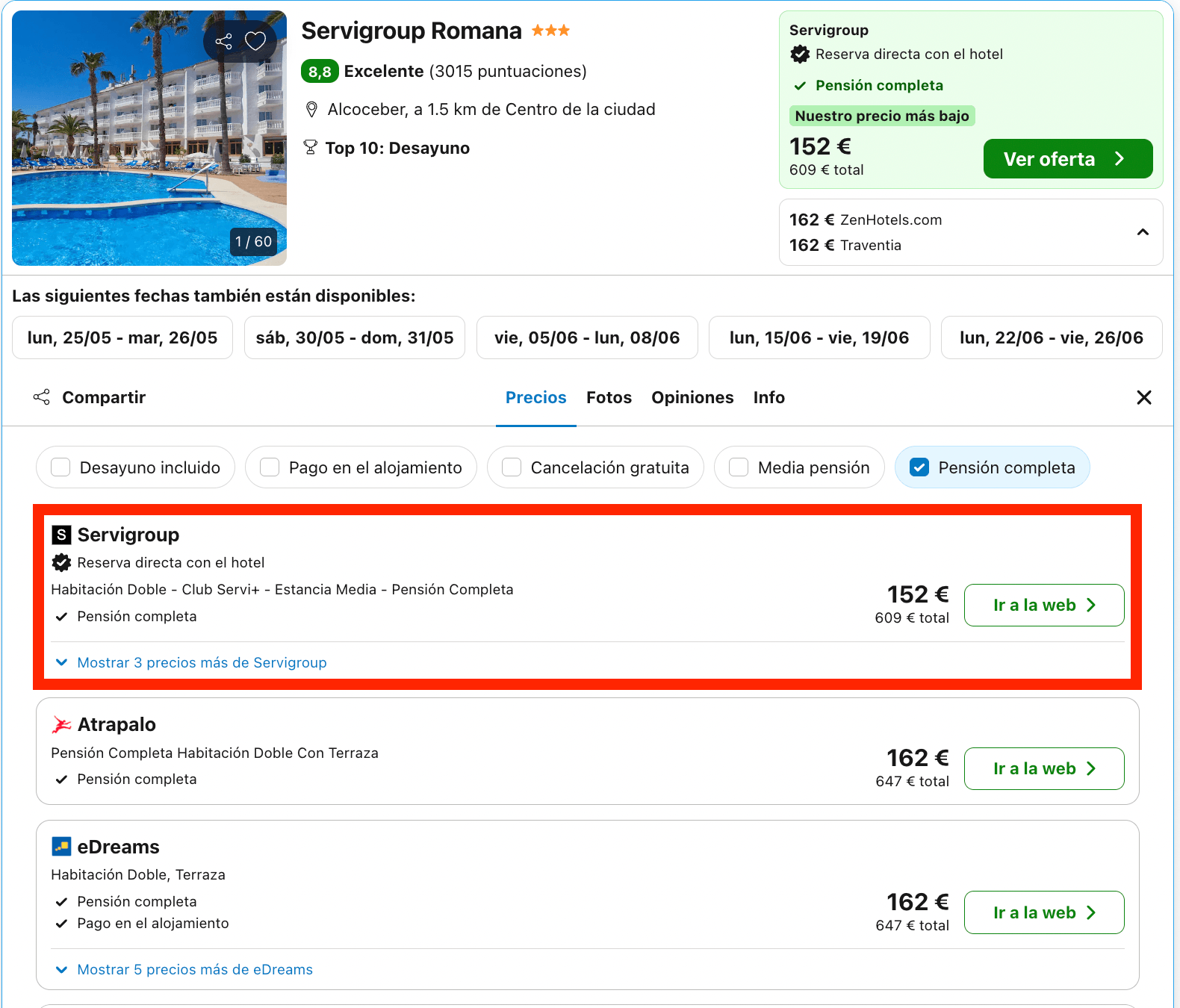 Hotel en primera línea de playa con todas las comidas incluidas desde 76€ p.p./noche