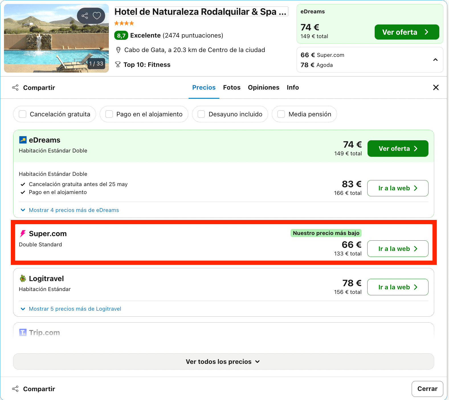 Escapada de última hora a Cabo de Gata: hotel 4* a partir de 33€ p.p./noche