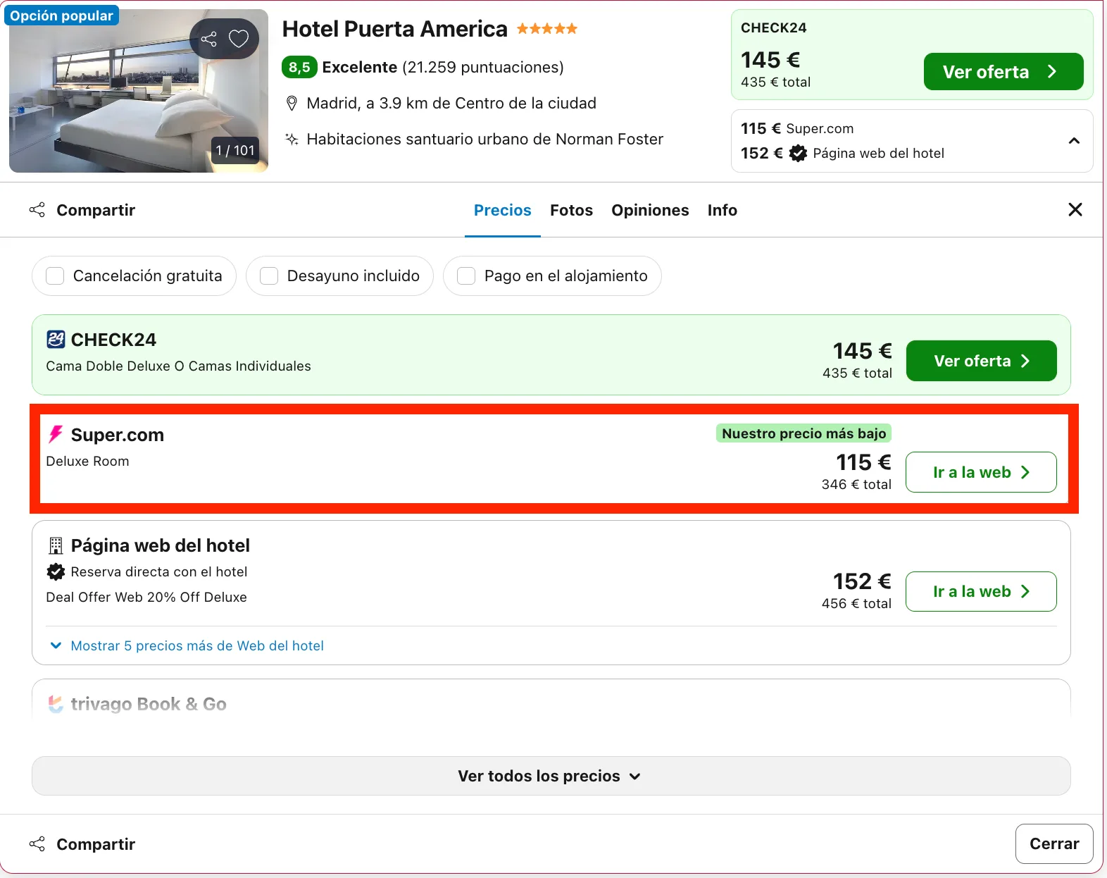 Hotel 5* en Madrid con un diseño que te dejará con la boca abierta desde 57€ p.p./noche
