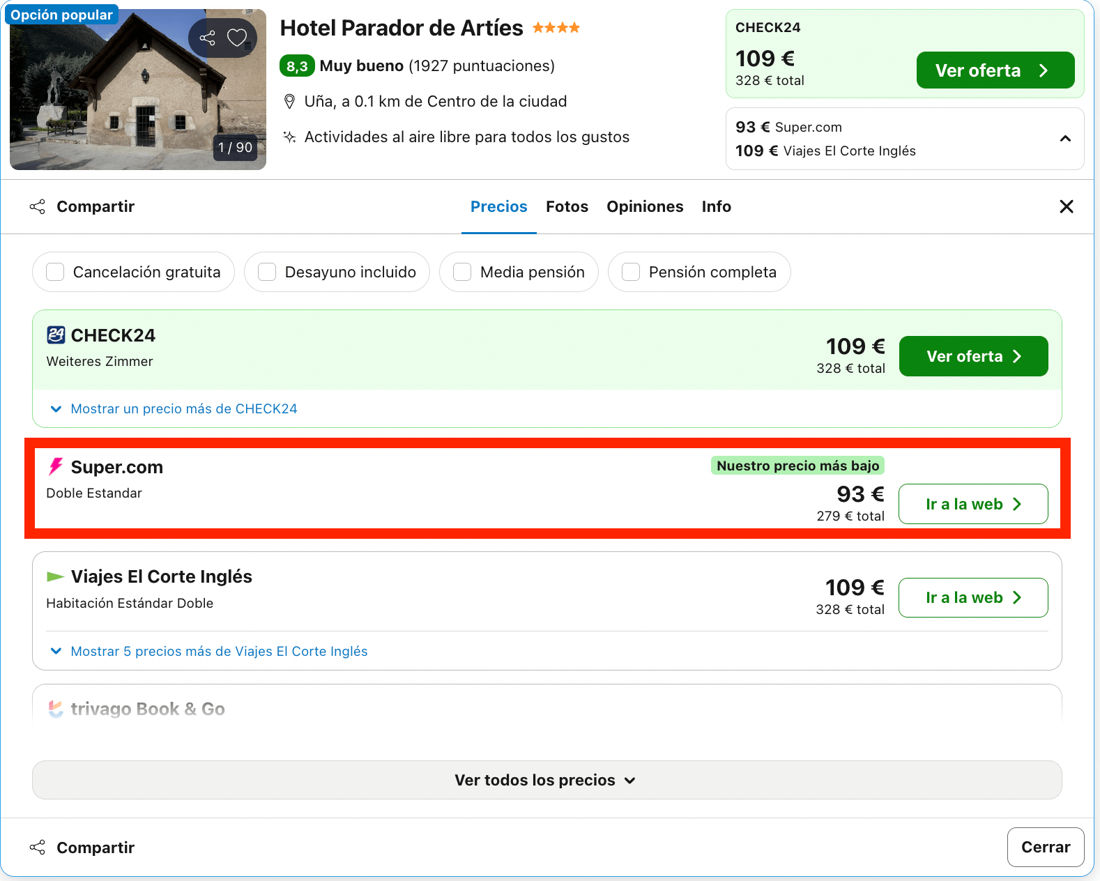 Parador con techos abuhardillados y vigas de madera del siglo XIV desde 46€ p.p./noche