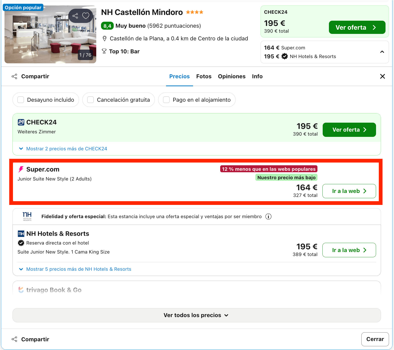 Finde en el que fue el primer hotel inaugurado en Castellón desde 82€ p.p./noche