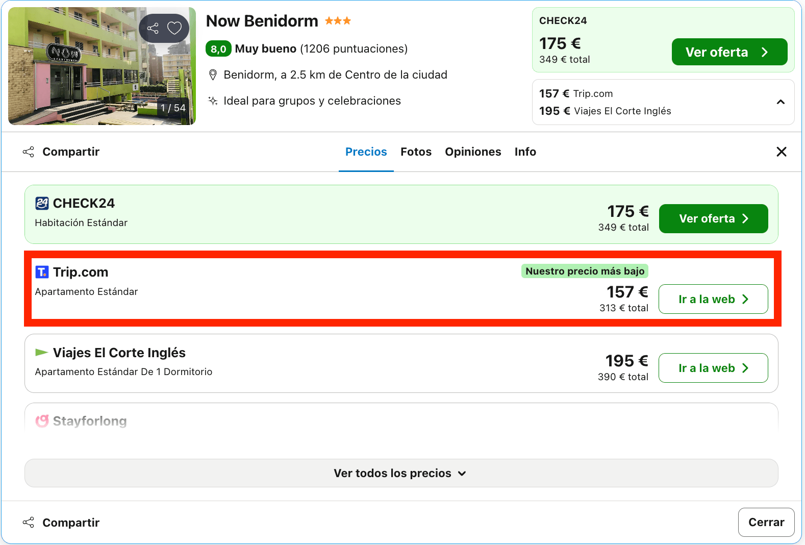 Escapada de última hora a Benidorm: hotel 4* desde 78€ p.p./noche