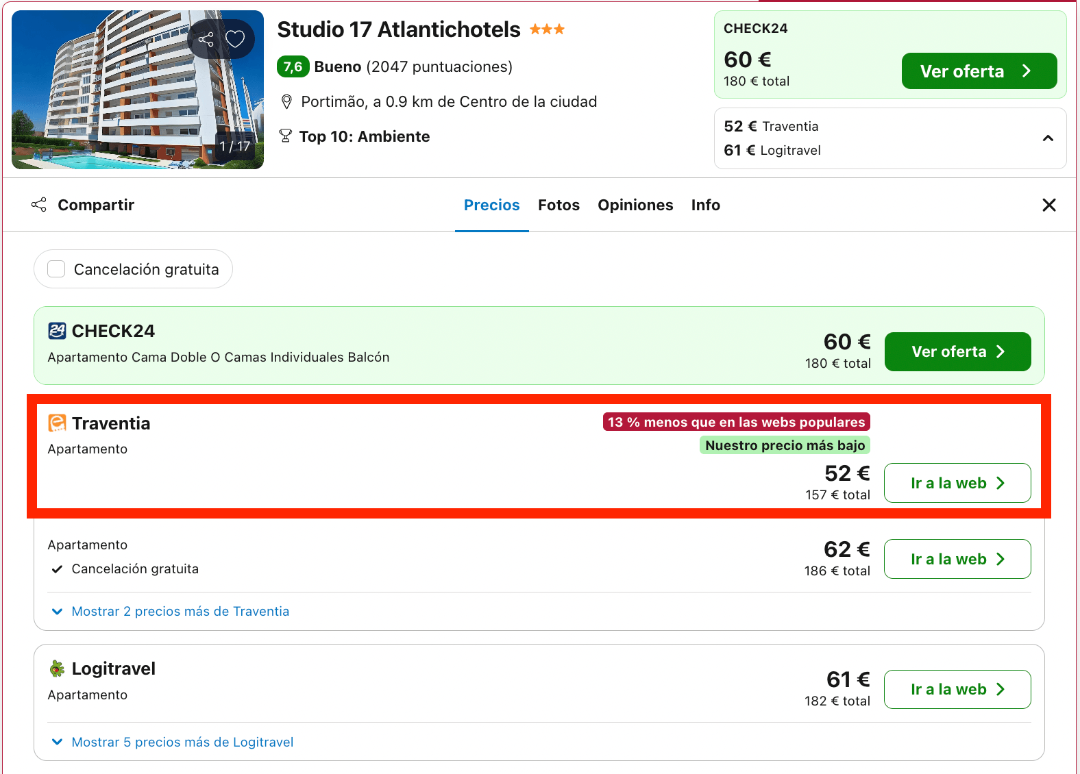 El Algarve (Portugal): aparthotel desde 26€ p.p./noche