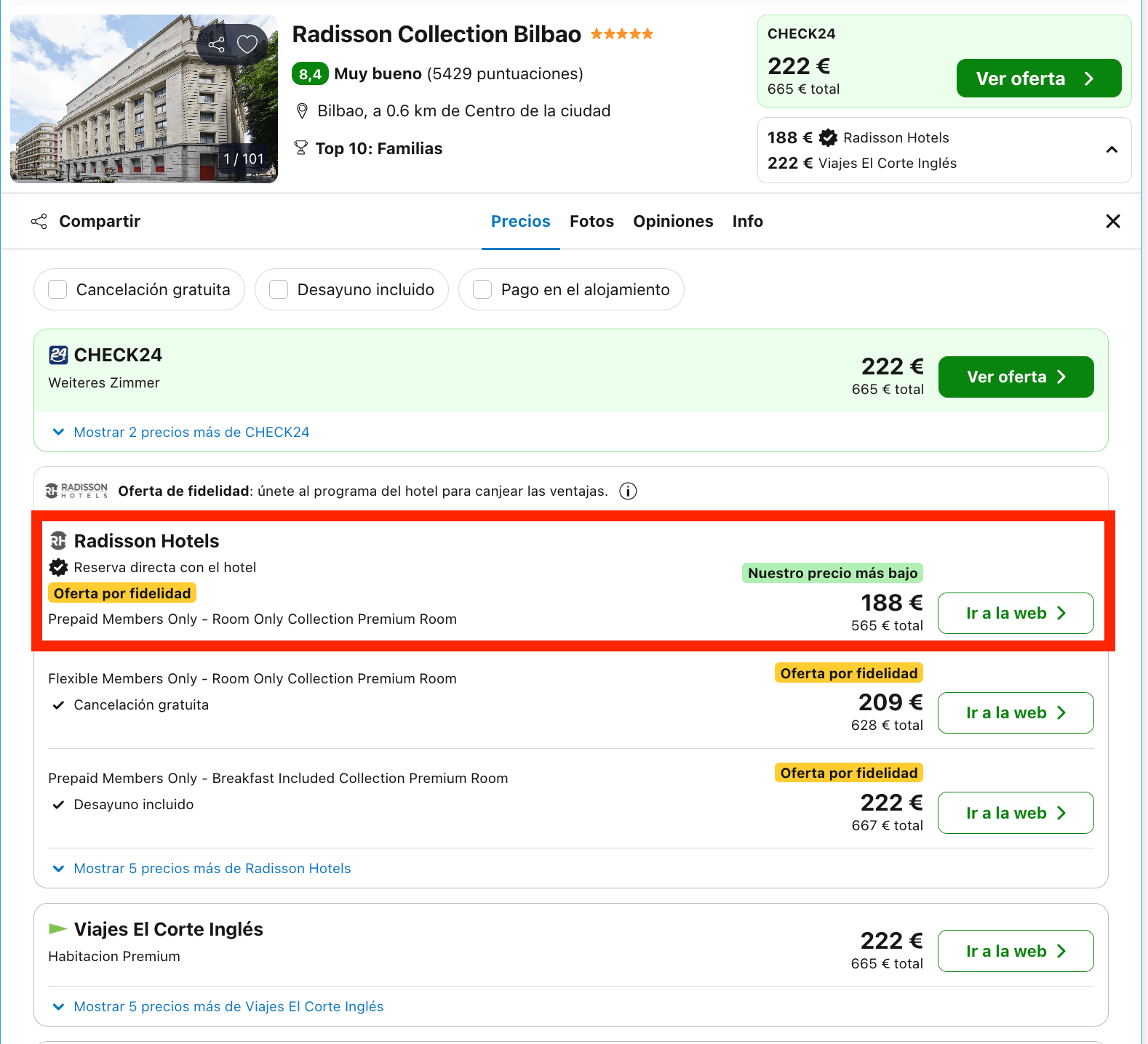 Hotel 5* en Bilbao ideal para descubrir la cocina de vanguardia con raíces vascas desde 94€ p.p./noche