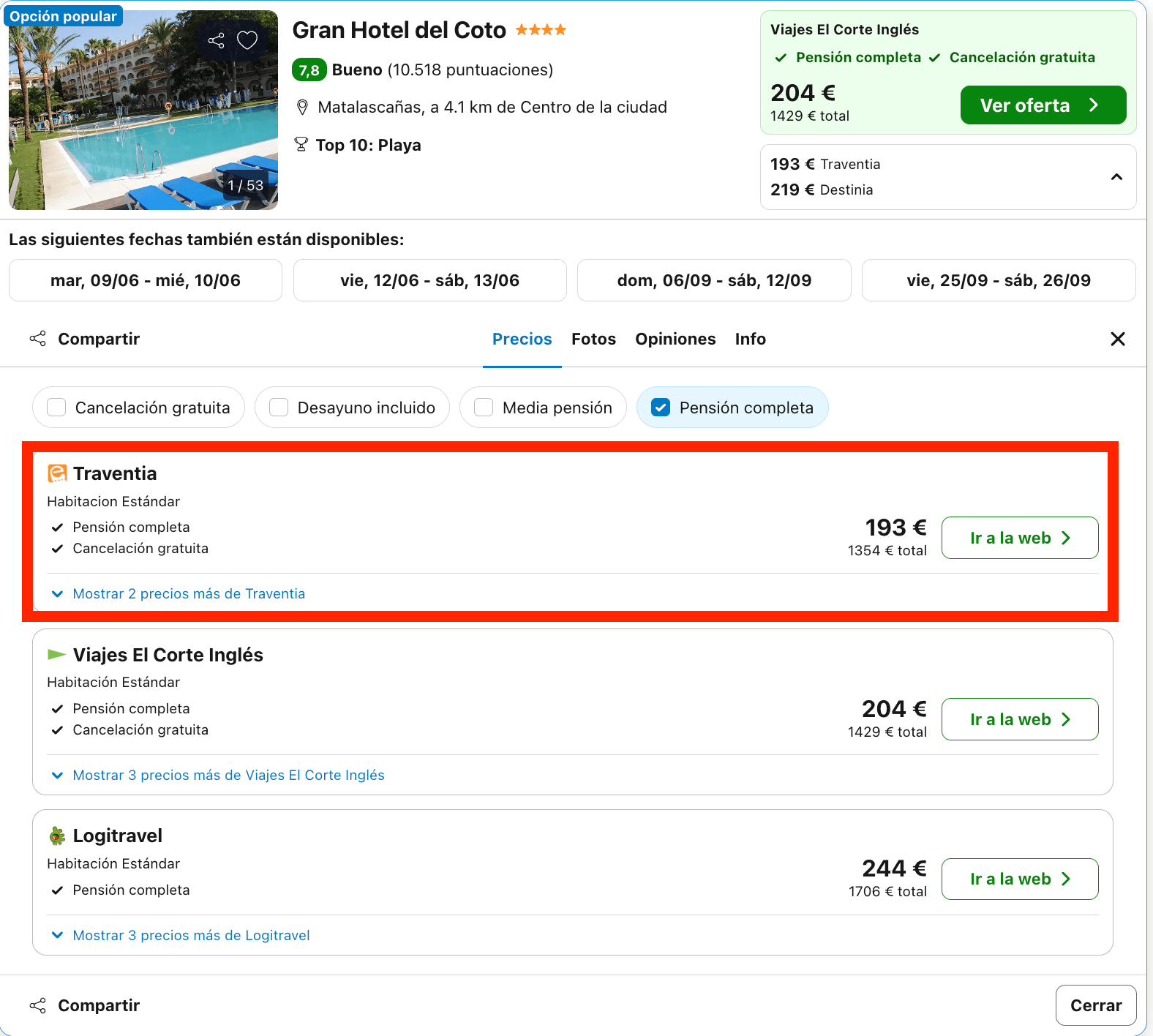 Vacaciones en Matalascañas: 7 noches en un emblemático hotel 4* con pensión completa desde 677€ p.p.