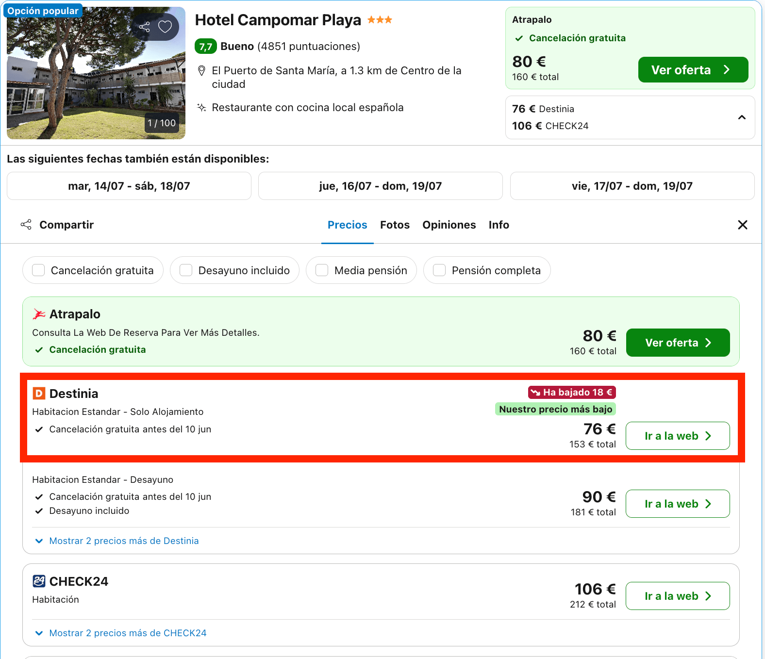 Última hora: hotel en la Costa de la Luz desde 38€ p.p./noche