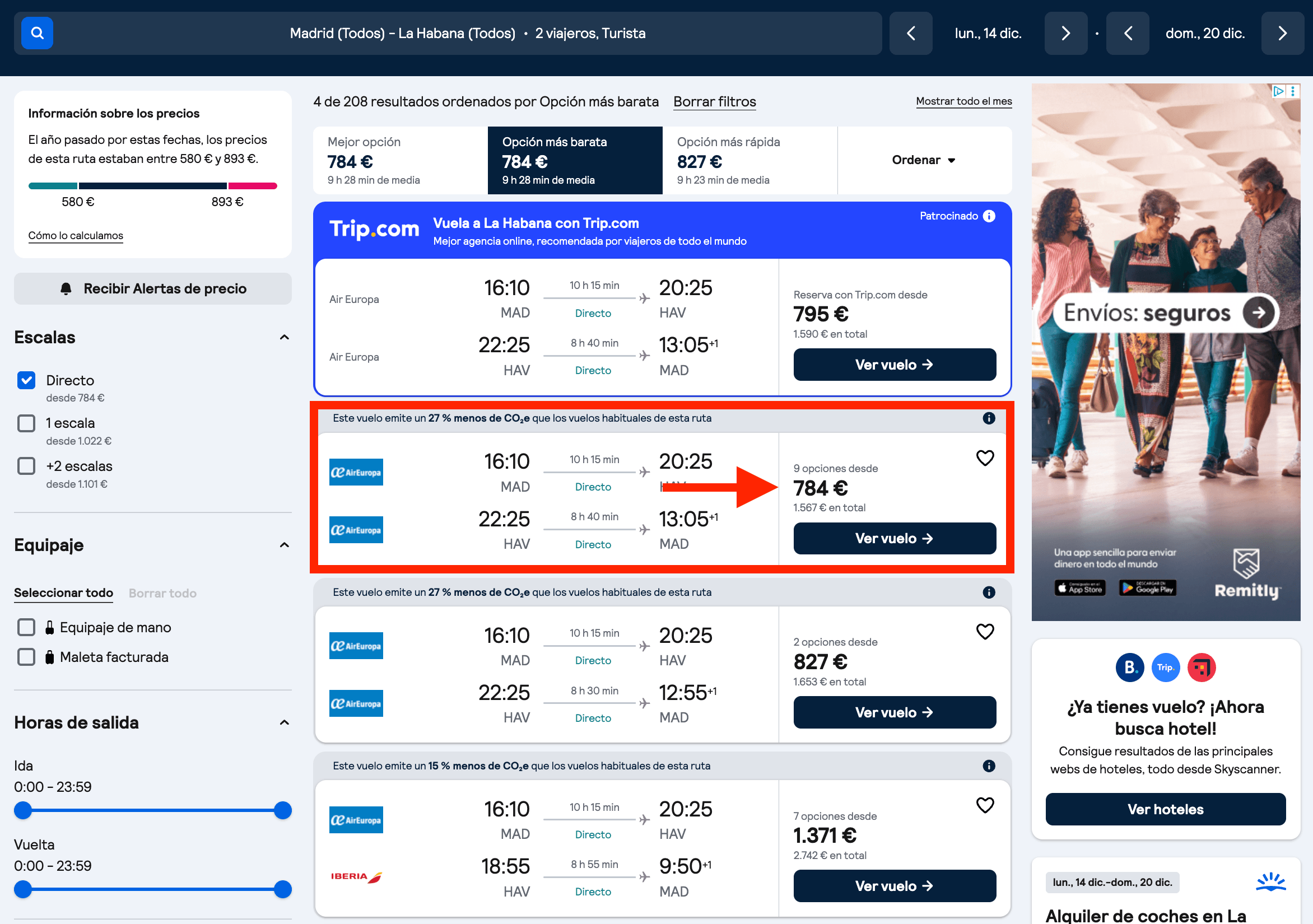 Vuelos directos a La Habana desde 784€ ida y vuelta