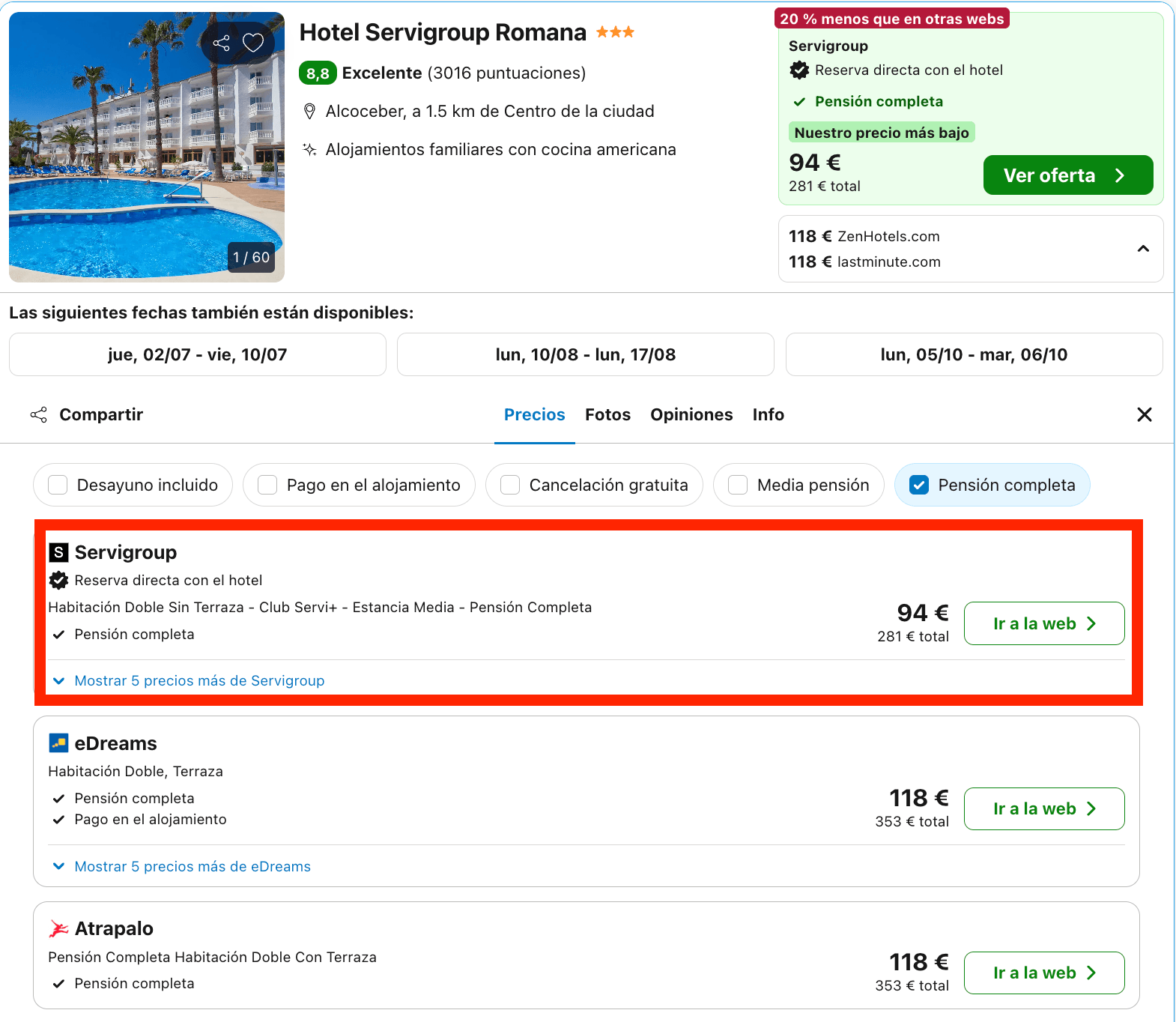 Hotel en primera línea de playa con todas las comidas incluidas desde 47€ p.p./noche