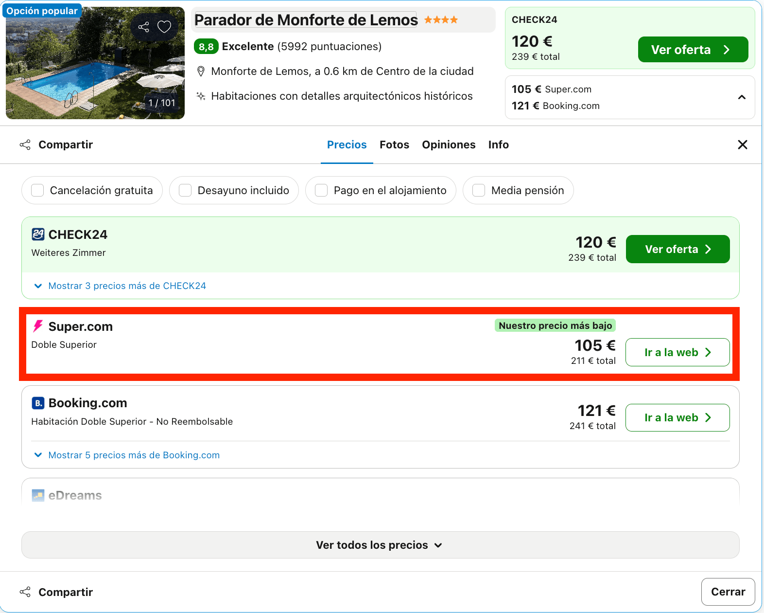 Parador que ocupa un monasterio benedictino del siglo XVII desde 52€ p.p./noche