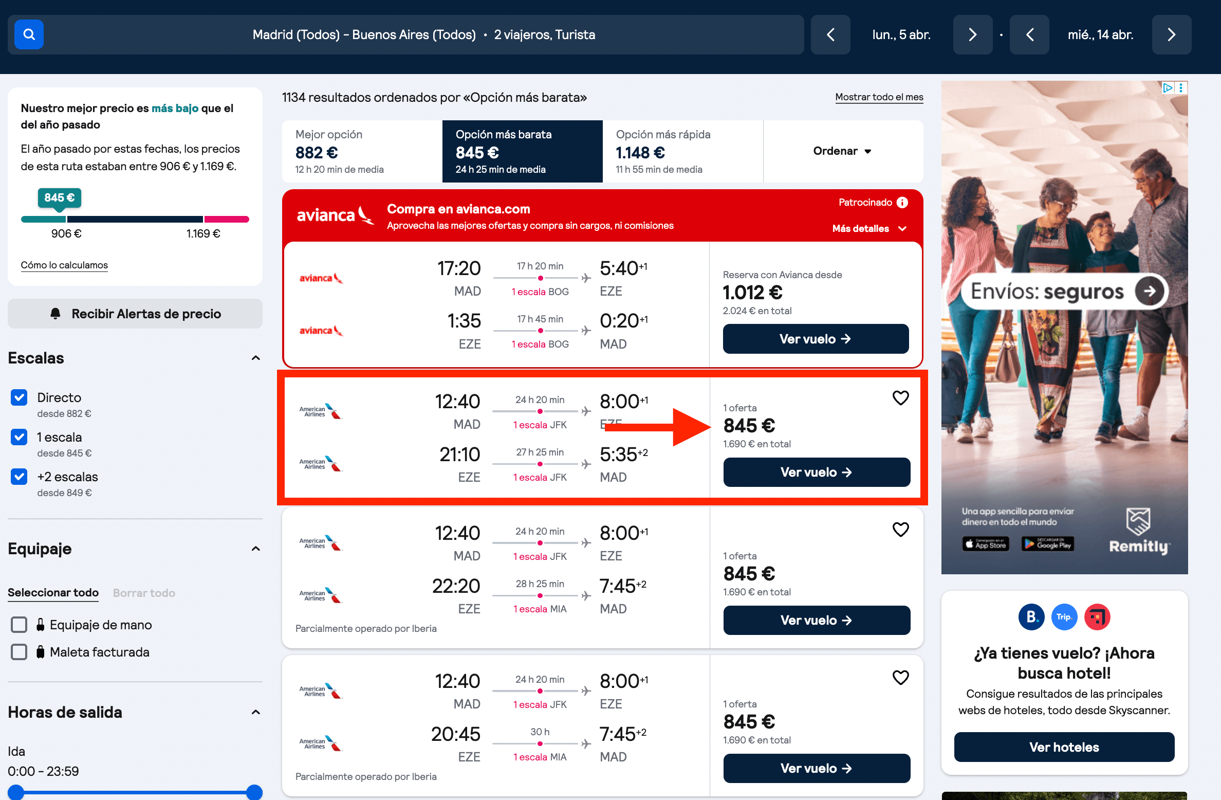 Vuelos directos a Buenos Aires desde 845€ ida y vuelta