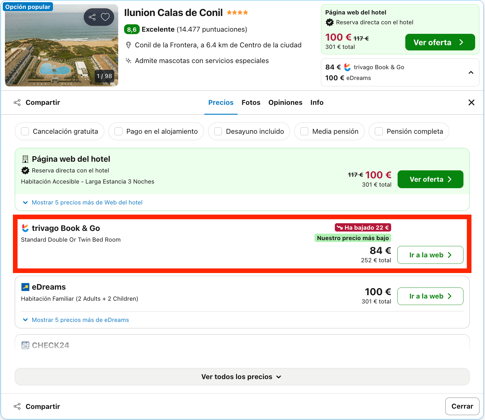 Última hora: impresionante hotel 4* en la famosa Cala de Roche desde 43€ p.p./noche