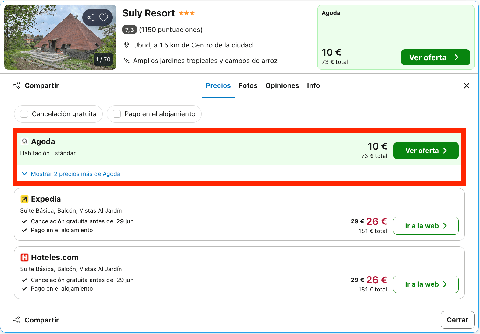 Resort en Bali desde 5€ p.p./noche