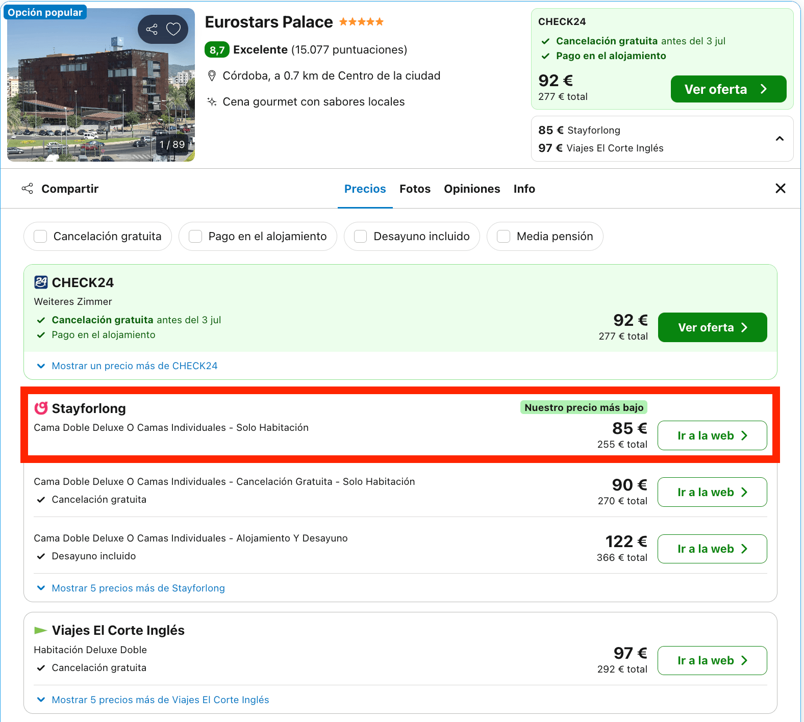 Escapada de lujo a Córdoba: hotel 5* céntrico desde 43€ p.p./noche