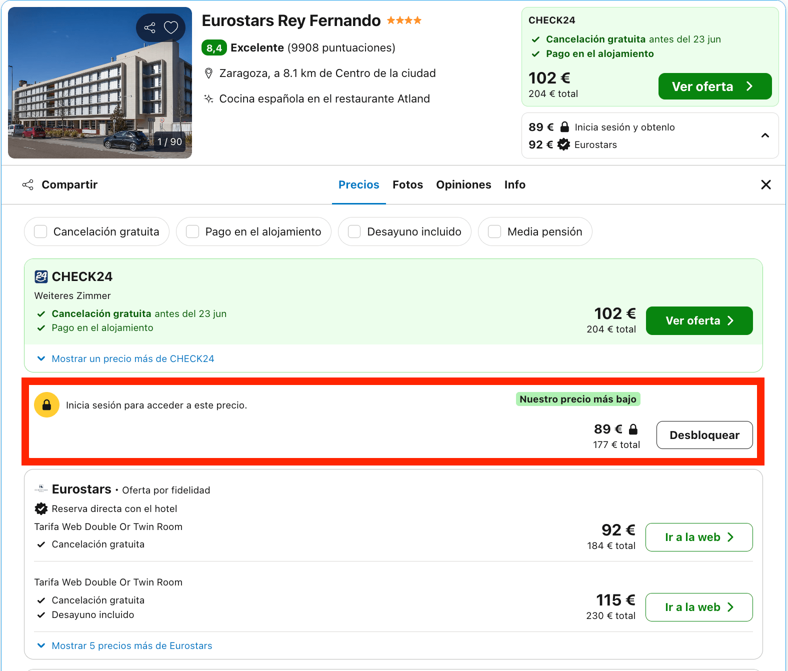 Fin de semana en Zaragoza: hotel Eurostars 4* desde 44€ p.p./noche