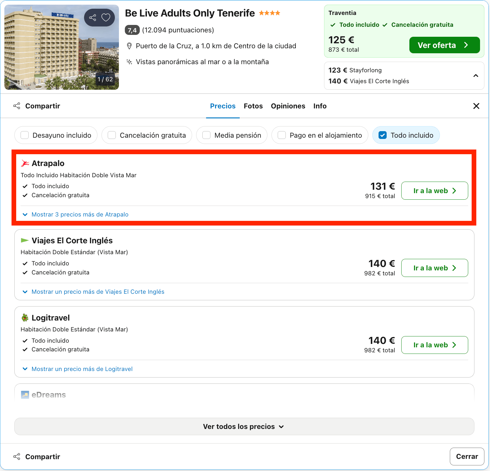 Vacaciones en Tenerife: 7 noches en un hotel con todo incluido desde 457€ p.p.
