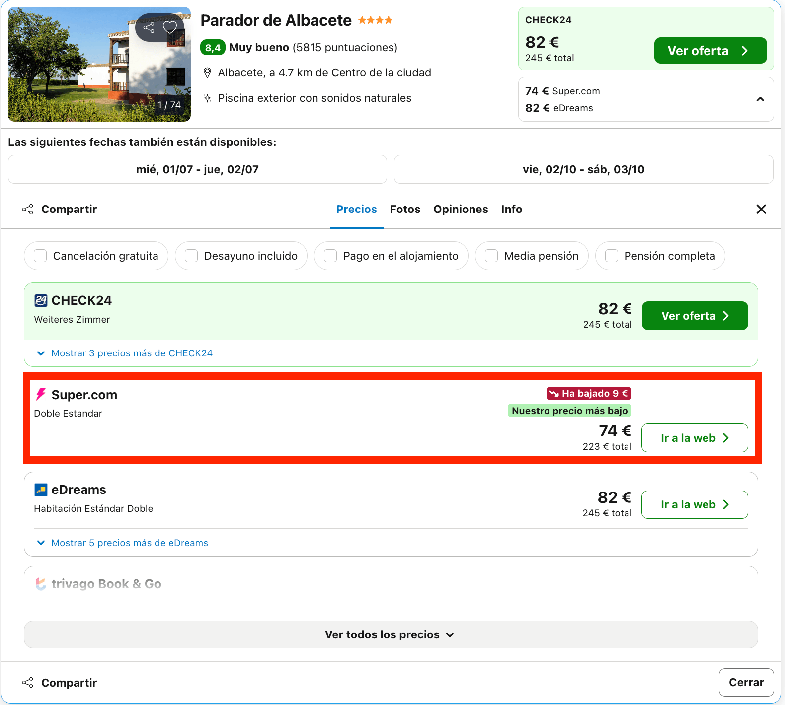 Parador ubicado en una quinta manchega muy tradicional desde 37€ p.p./noche