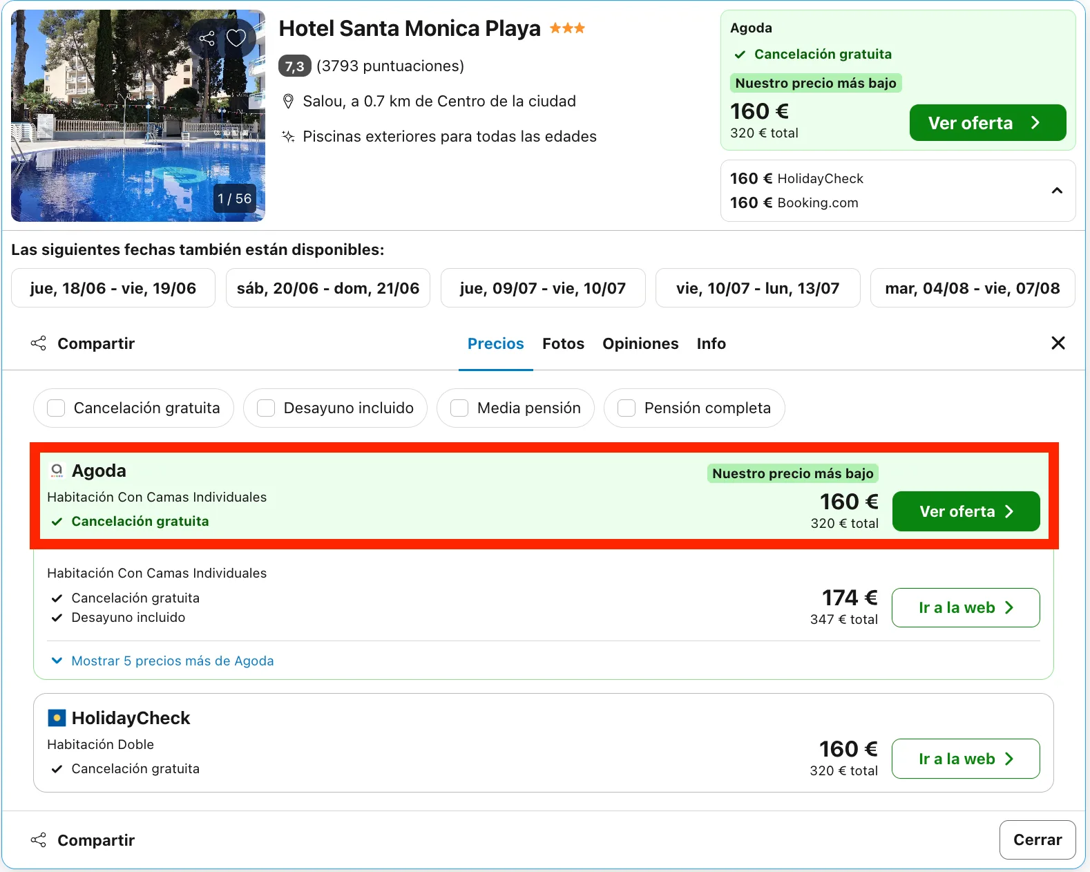 Fin de semana en Salou: hotel cerca de la playa desde 80€ p.p./noche