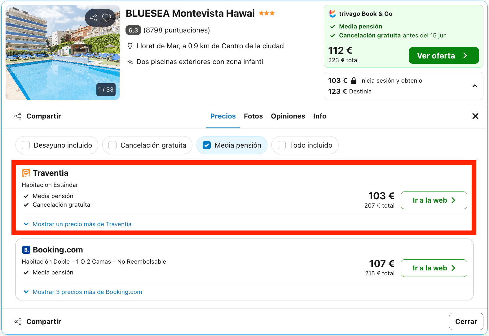 Última hora: hotel en la Costa Brava con desayuno y cena desde 51€ p.p./noche