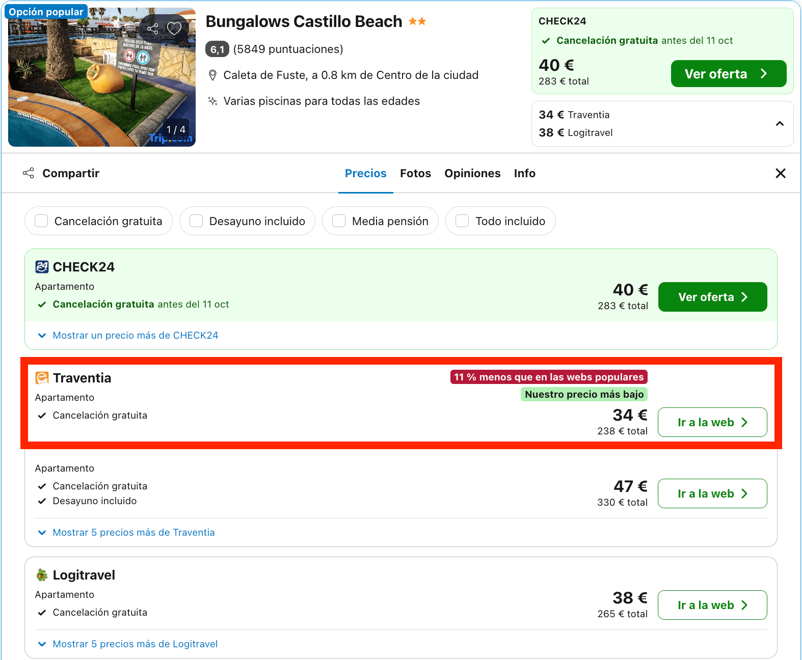 Fuerteventura: vuelos + 7 noches desde 152€ p.p.
