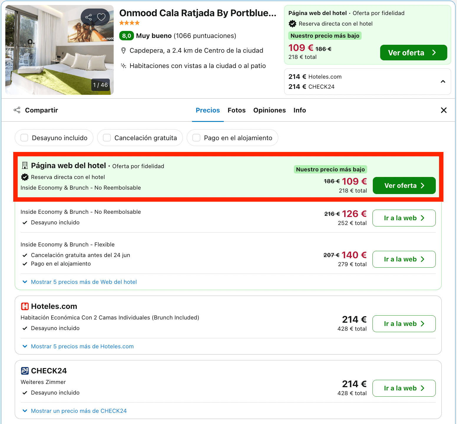 Finde en un hotelazo 4* a unos pasos del paseo marítimo de Cala Ratjada desde 54€ p.p./noche