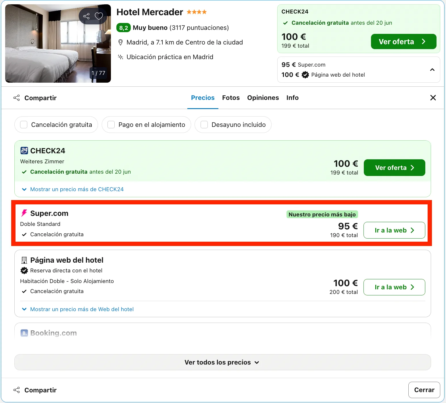 Hotel 4* en Madrid desde 47€ p.p./noche