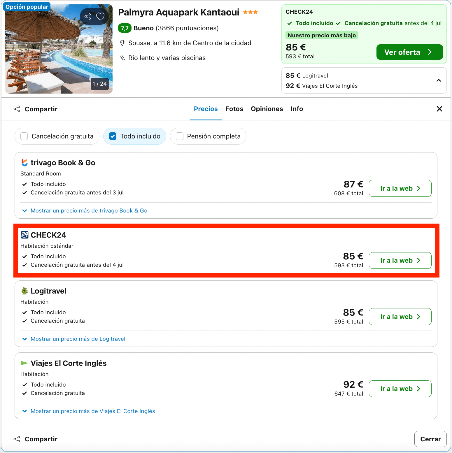 Resort para familias con todo incluido desde 42€ p.p./noche