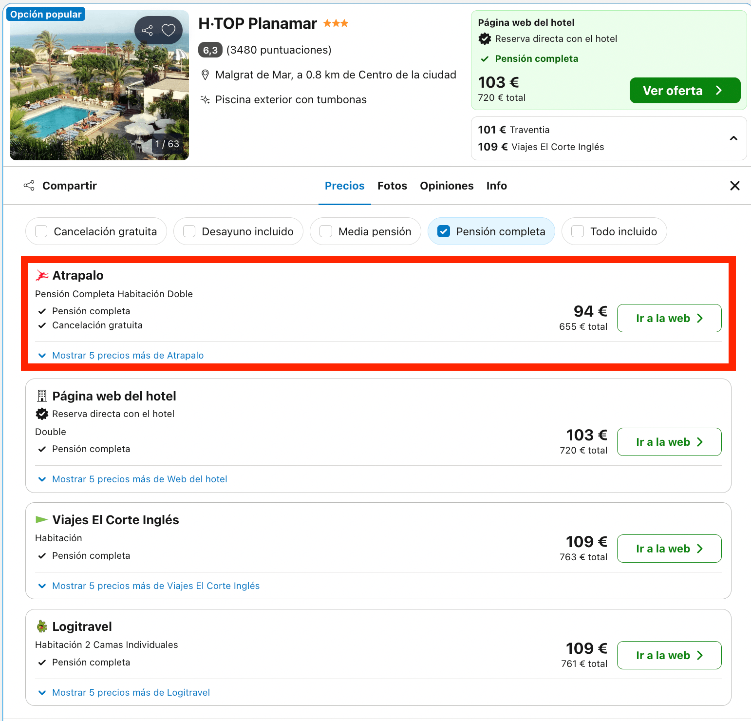 Vacaciones en el Maresme: 6 noches en un hotel con desayuno, almuerzo y cena desde 327€ p.p.