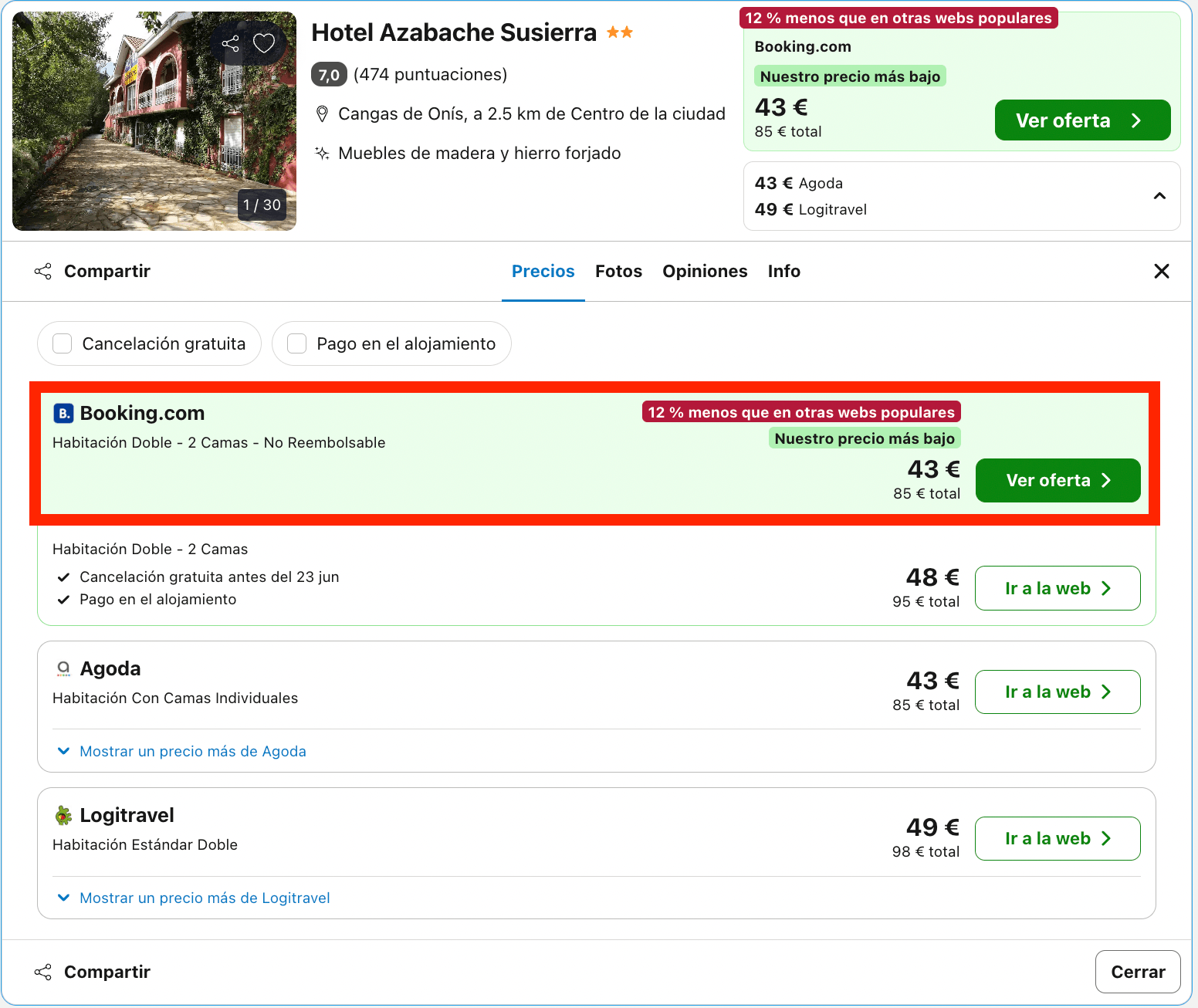 Fin de semana en Ribadesella en un modesto hotel desde 21€ p.p./noche