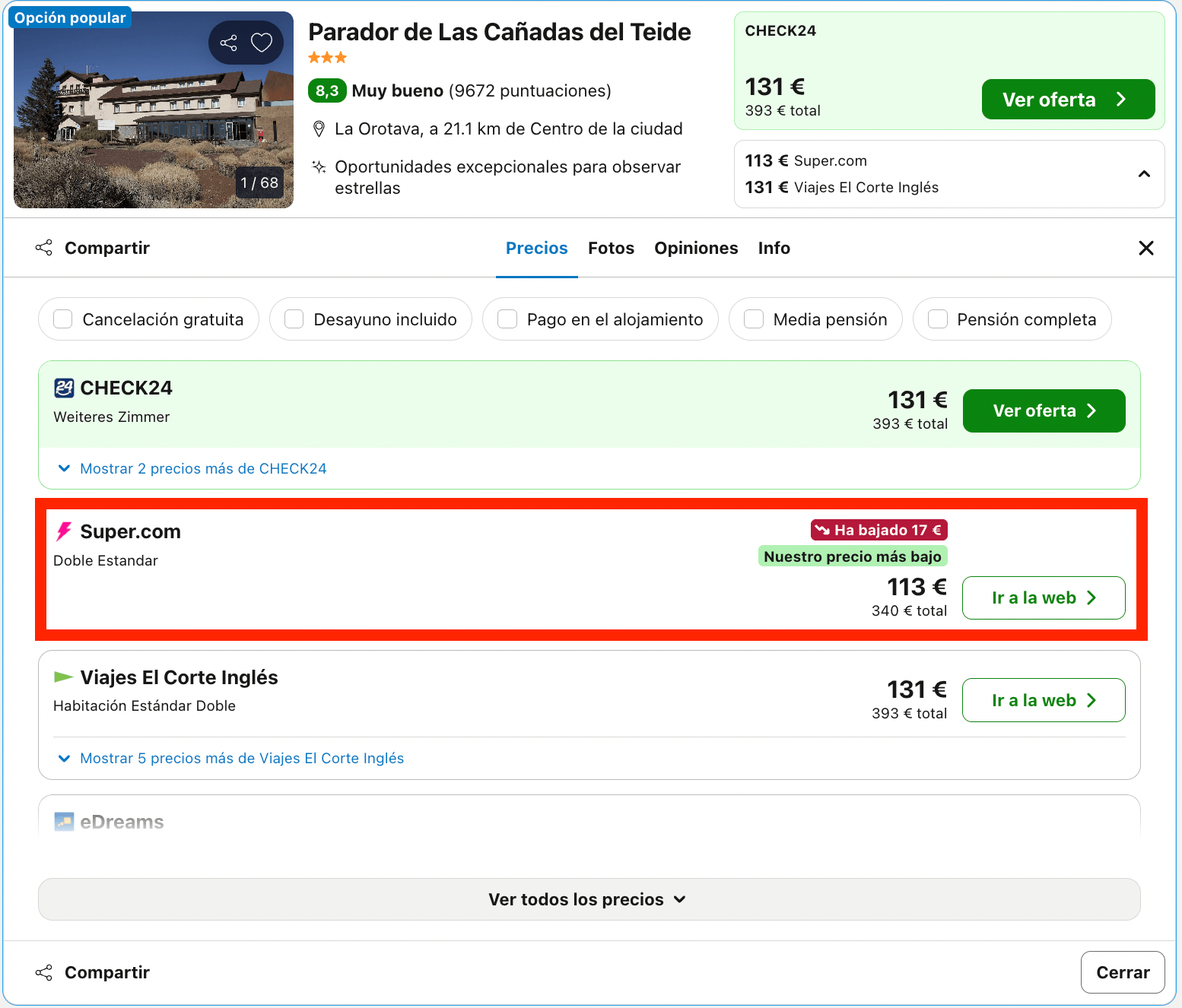 Parador que ocupa una casona de montaña ubicado a más de 2.000 metros de altitud desde 56€ p.p./noche