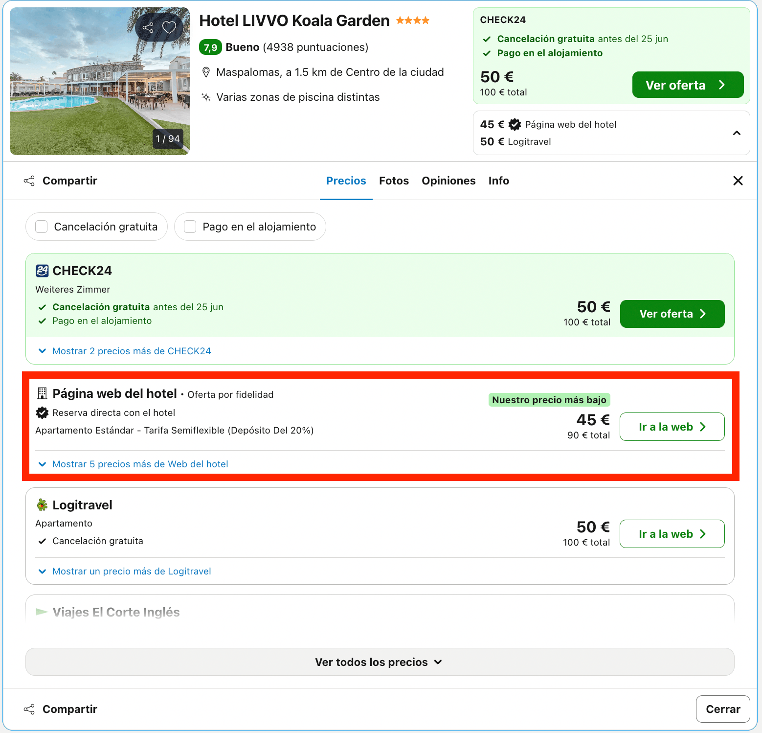 Vacaciones de última hora en Maspalomas: hotel 4* desde 22€ p.p./noche