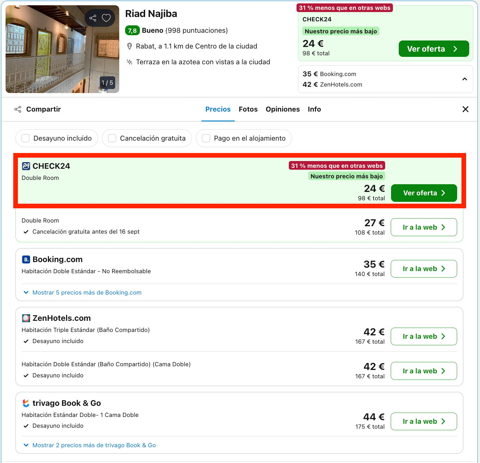 Vuelos a Rabat + 4 noches en un riad típico marroquí desde 82€ p.p.