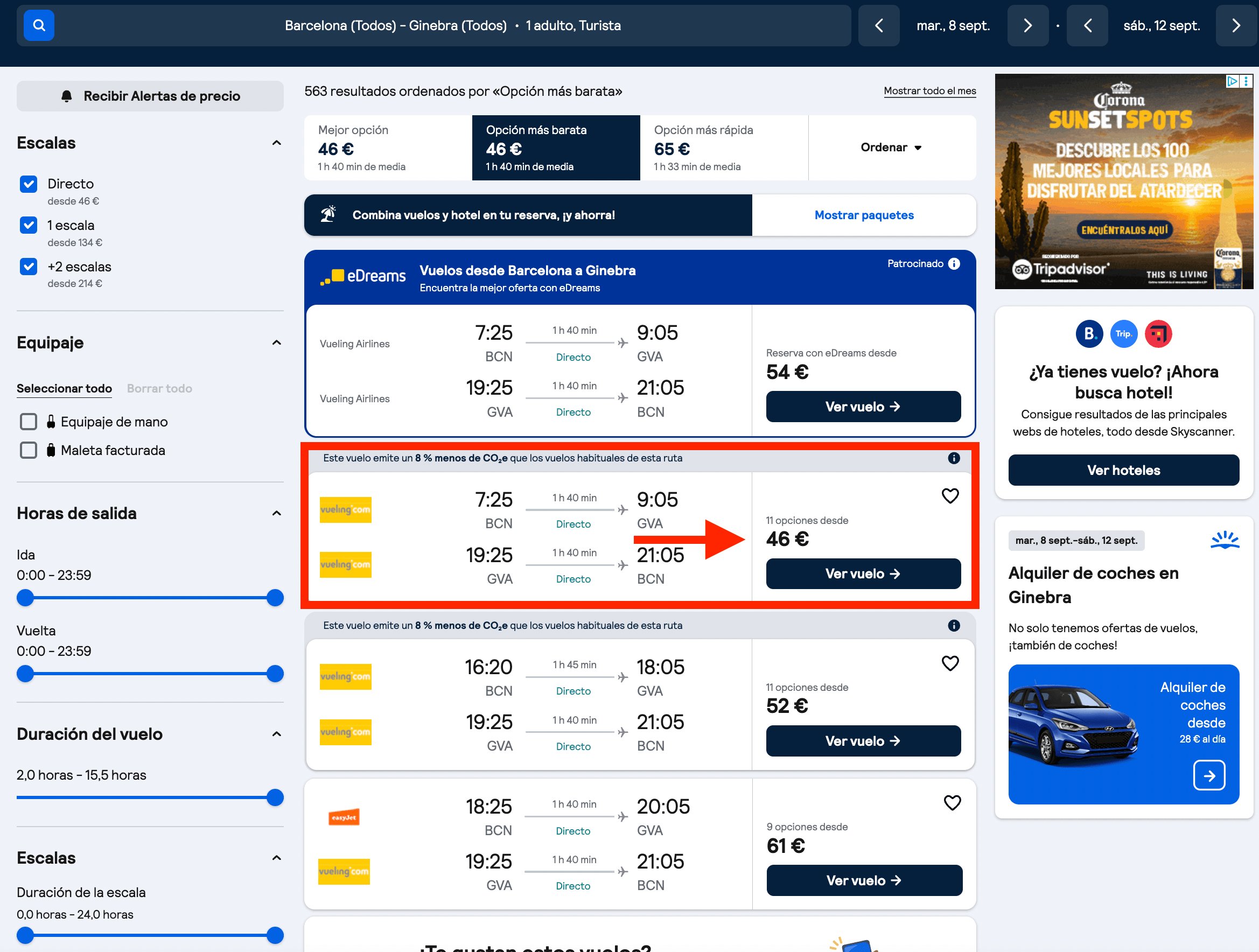 Vuelos directos a Ginebra (Suiza) desde 46€ ida y vuelta