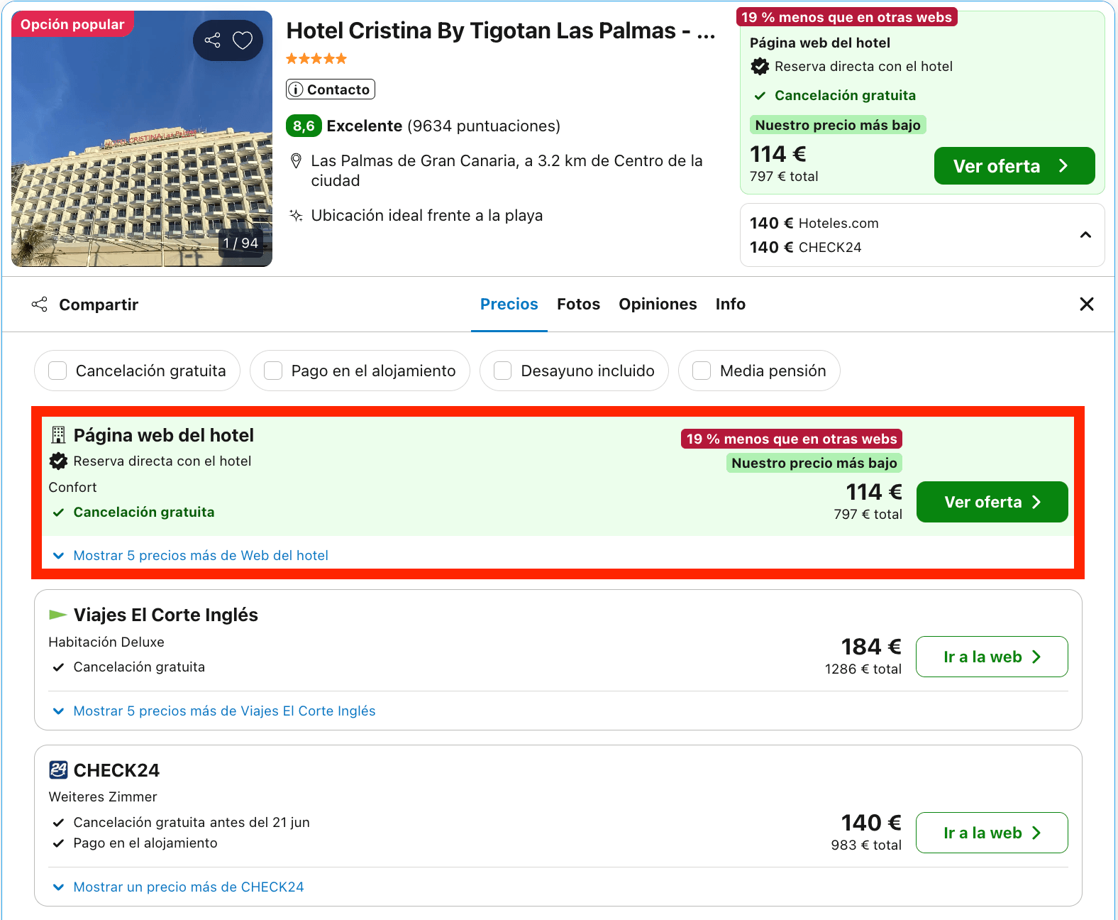 Exclusivo hotel 4* solo para adultos en Las Palmas desde 57€ p.p./noche