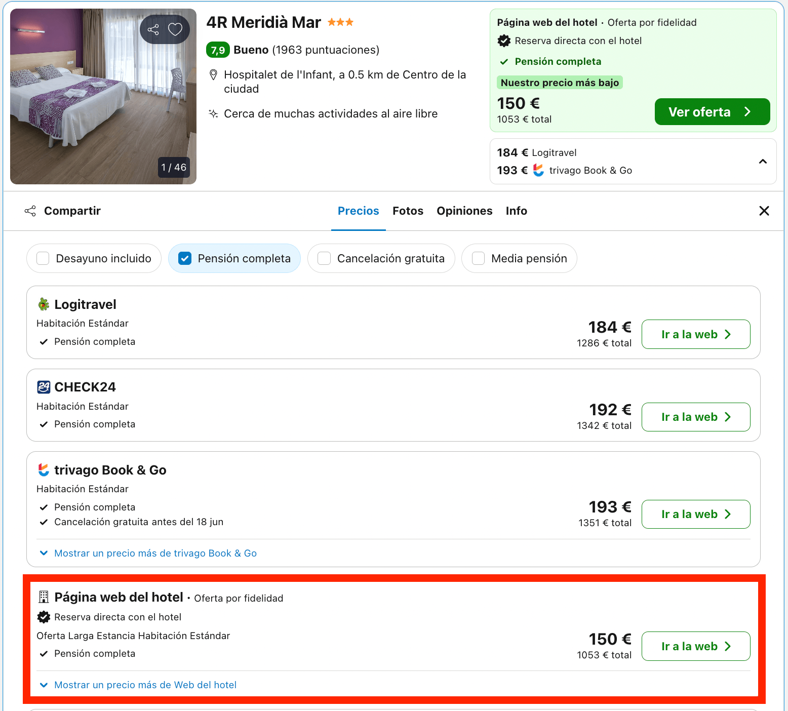 Vacaciones en L'Hospitalet de l'Infant: hotel en la playa con pensión completa desde 526€ p.p.