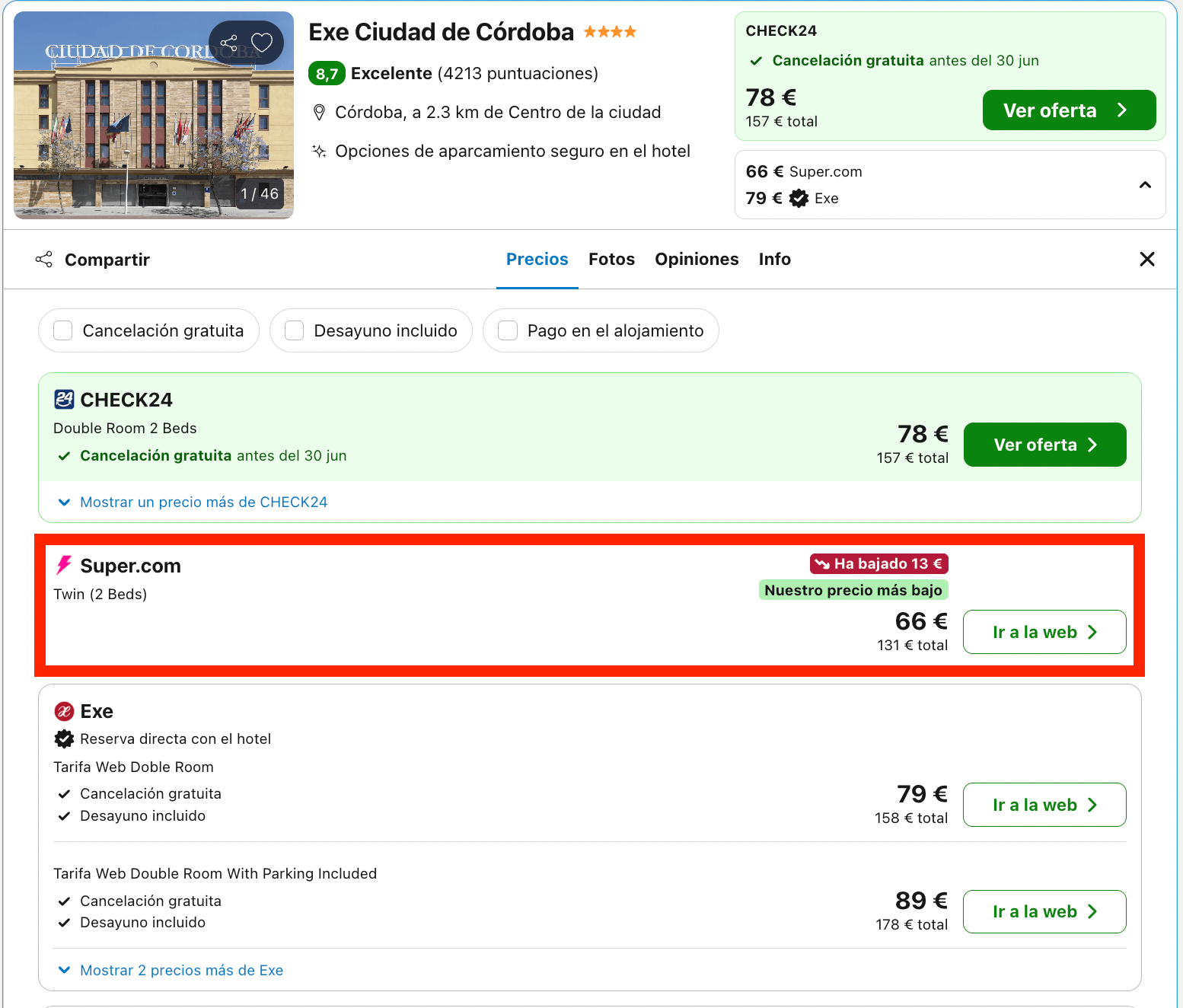 Fin de semana en Córdoba: hotel 4* desde 33€ p.p./noche