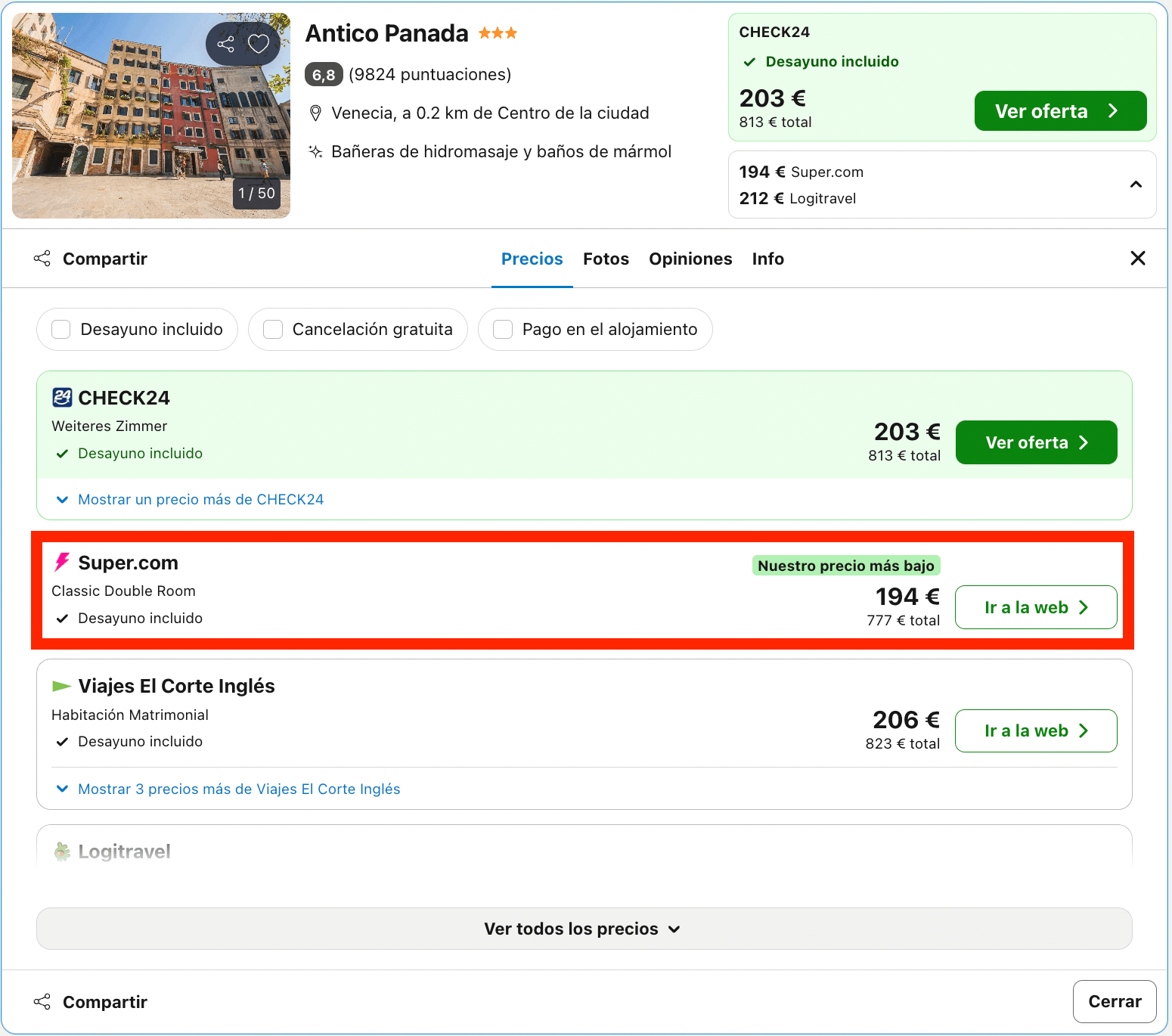 Vuelos a Venecia + 4 noches en un acogedor hotel junto a la Plaza de San Marcos desde 426€ p.p.