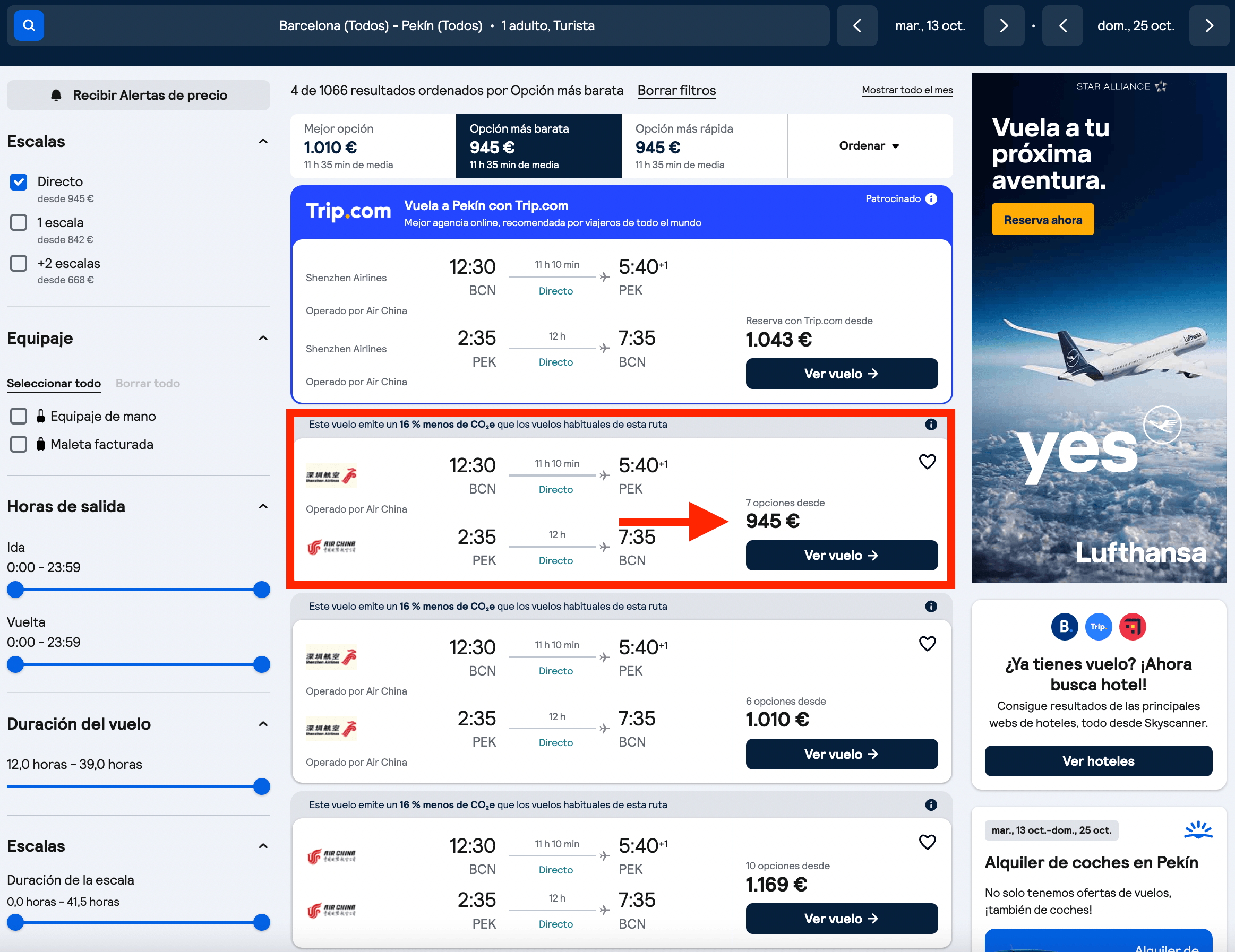 Vuelos premium a Pekín (China) por menos de 1000€ ida y vuelta